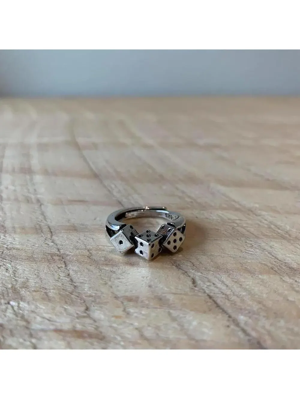 Y2K Grunge Vintage Style Silver Multi Dice Ring